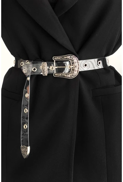 Kadın No Color Kuş Gözlü Şeffaf Kemer BE620