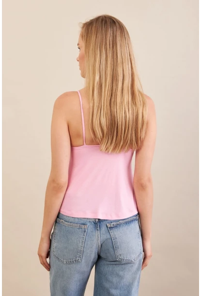 Kadın Pembe Büzgülü Asimetrik Bluz ZH172