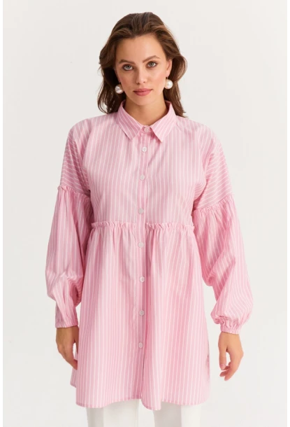 Kadın Pembe Tunik Gömlek MASF12