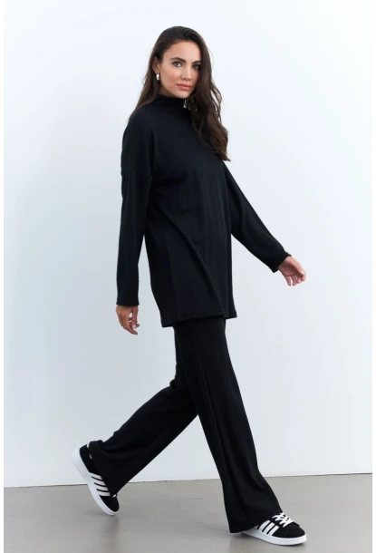 Kadın Siyah Alt Üst Pantolon Takım MTF28