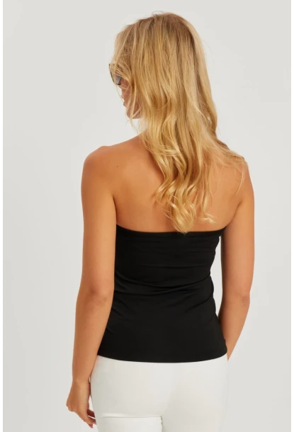 Kadın Siyah-Beyaz Straplez Bluz EY2793