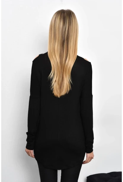 Kadın Siyah Çapraz Yaka Tunik B53