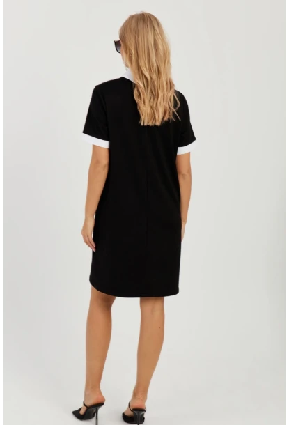 Kadın Siyah İncili Midi Elbise ST833