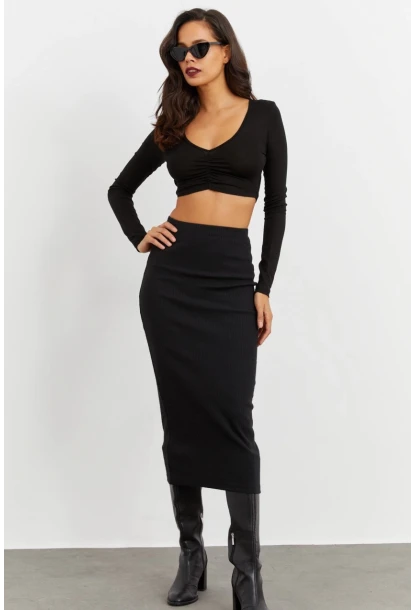 Kadın Siyah Kalem Etek Yİ2474