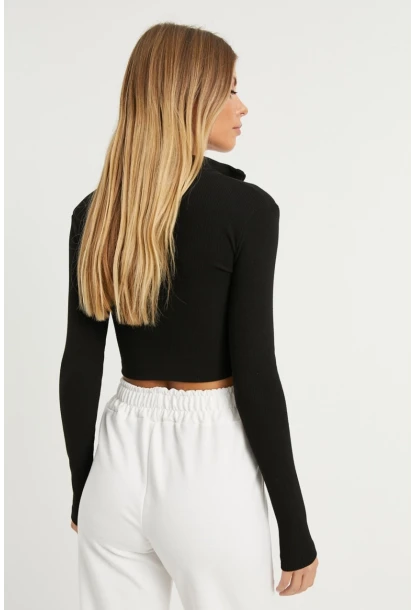 Kadın Siyah Kaşkorse Kısa Ceket EY1057