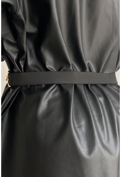 Kadın Siyah Lastikli Zincir Kemer BE668