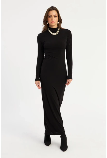 Kadın Siyah Maxi Elbise MLİK100