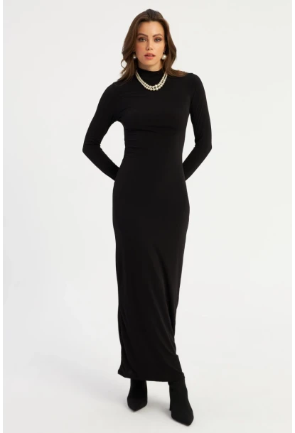 Kadın Siyah Maxi Elbise MLİK100