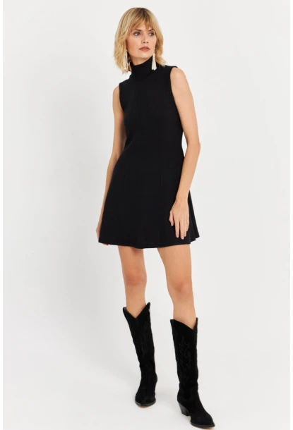 Kadın Siyah Mini Elbise TF66