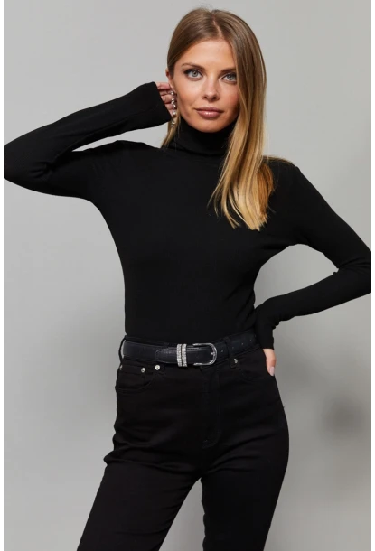 Kadın Siyah Sırtı V Balıkçı Bluz EY1106