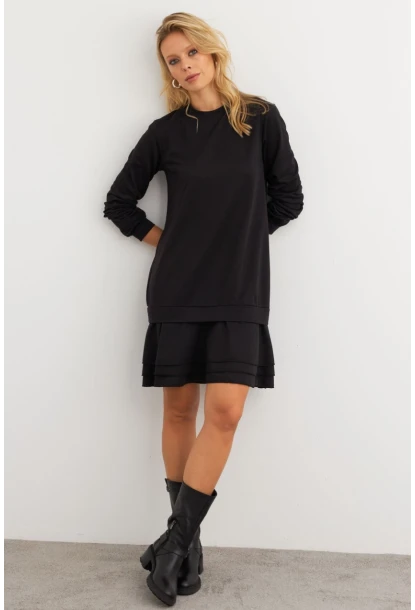 Kadın Siyah Sweat Elbise EY3016