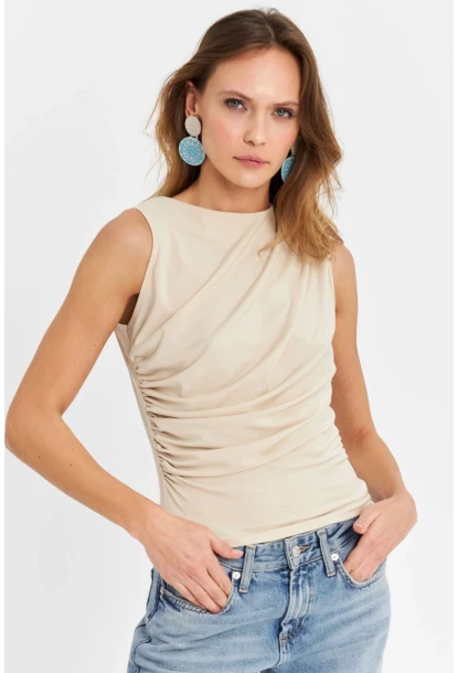 Kadın Taş Büzgülü Bluz YZ625