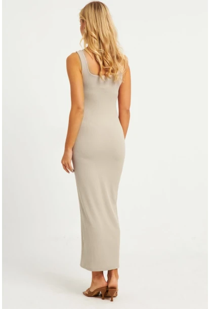 Kadın Taş Kare Yaka Midi Elbise DMR295