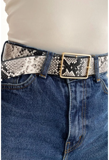 Kadın Taş Yılan Desenli Kemer BE611