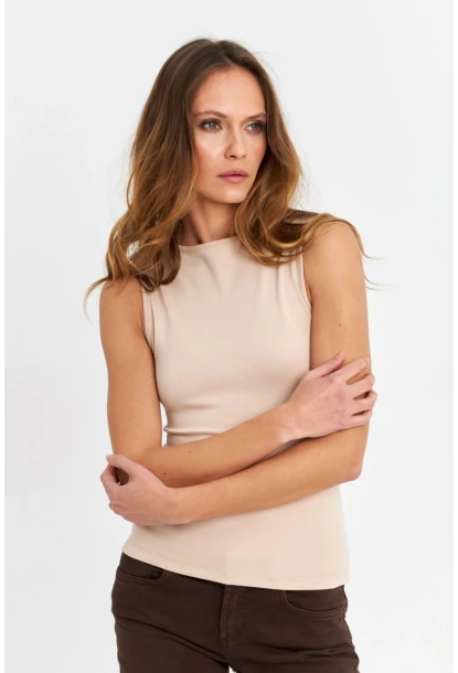 Kadın Vanilya Sırt Dekolteli Bluz TF71