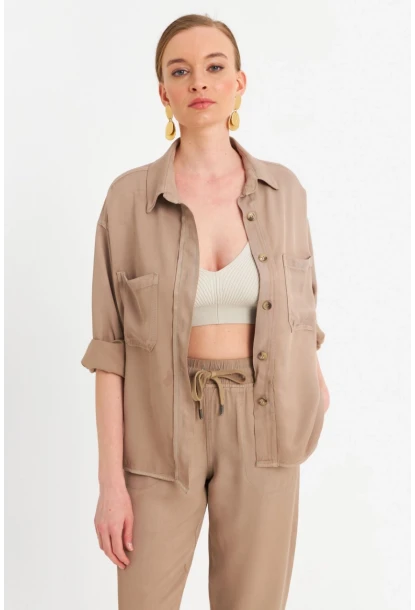 Kadın Vizon Tensel Gömlek SUN202