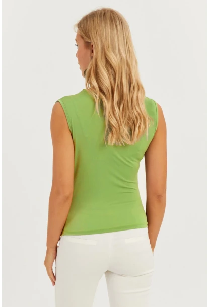 Kadın Yeşil Büzgülü Bluz YZ625