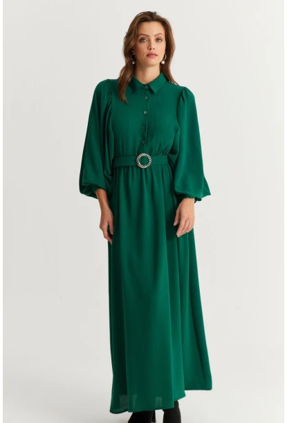 Kadın Yeşil Kemerli Maxi Elbise MASF15