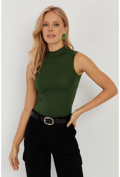 Kadın Yeşil Kolsuz Bluz LPP1260