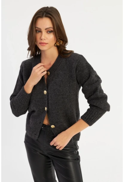 Kadın Antrasit Hırka YV285