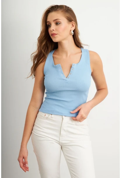 Kadın Bebe Mavi Patlı Kaşkorse Bluz MK02