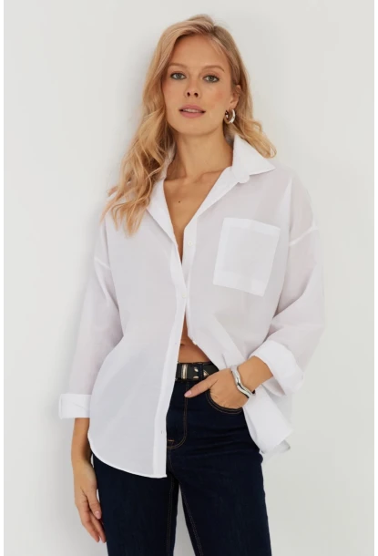 Kadın Beyaz Basic Gömlek ZER403