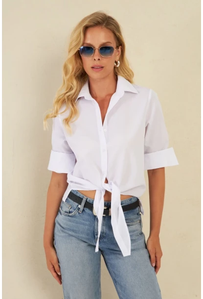 Kadın Beyaz Basic Gömlek ZER409