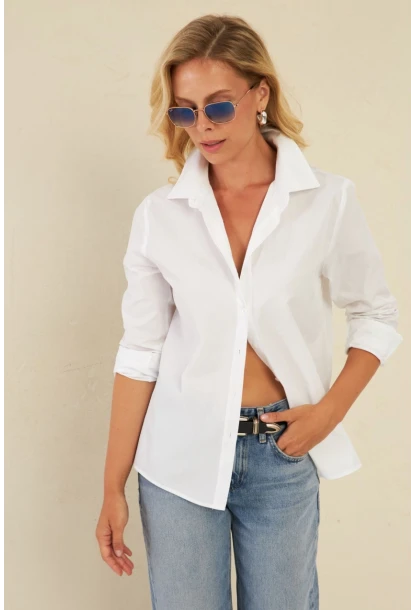 Kadın Beyaz Basic Gömlek ZER411