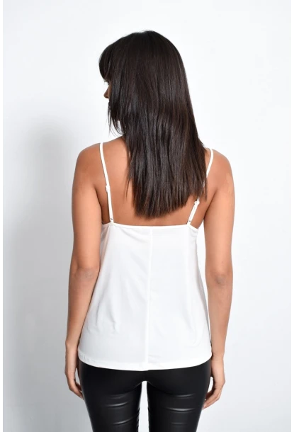 Kadın Beyaz Dantelli Atlet LPP5008