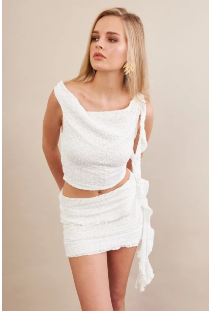 Kadın Beyaz Fırfırlı Dantel Takım EV112