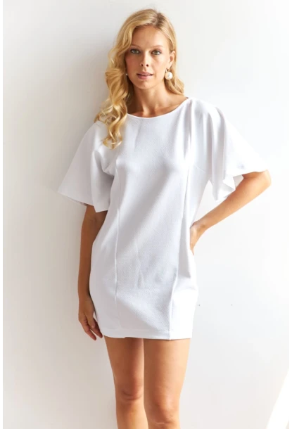 Kadın Beyaz Mini Elbise KAZ22