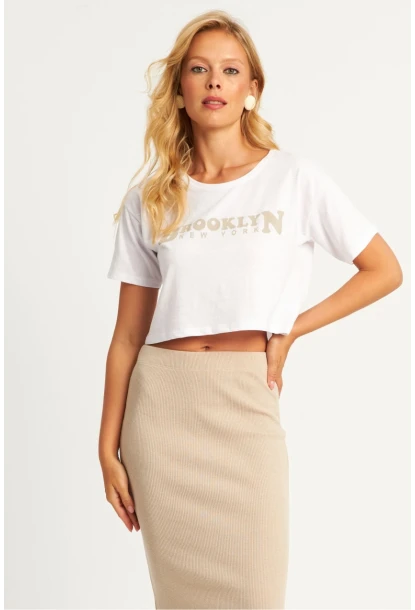 Kadın Beyaz-Vanilya Alt Üst Etek Takım XL2015