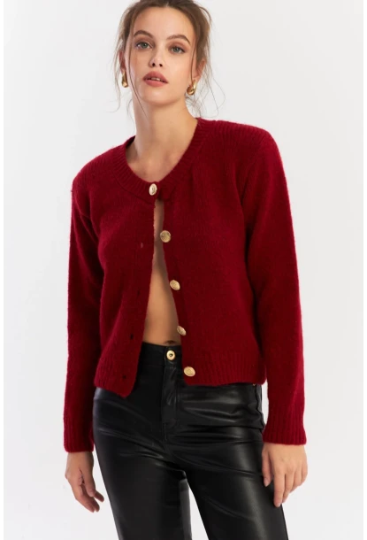 Kadın Bordo Hırka YV285