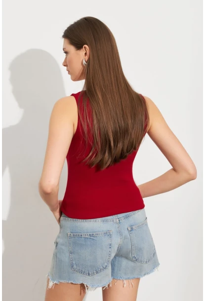 Kadın Bordo Patlı Kaşkorse Bluz MK02