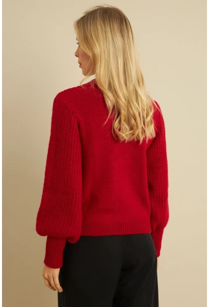 Kadın Bordo Triko Kazak MAYD18