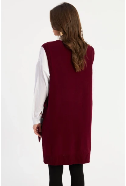 Kadın Bordo Triko Süveter MYV103