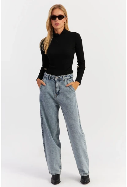 Kadın Buz Mavisi Baggy Pantolon AUR5