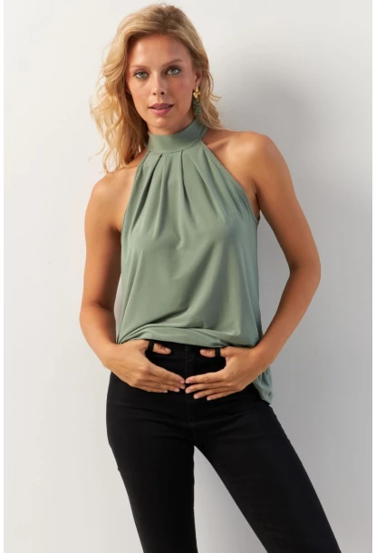 Kadın Çağla Sırtı Damla Yılbaşı Bluz LPP5043