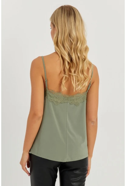Kadın Çağla Yeşili Dantel Detaylı Atlet AYD265