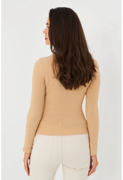 Kadın Camel Kaşkorse Basic Bluz AYD389