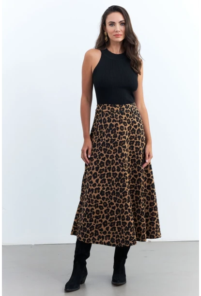 Kadın Camel-Siyah Çan Etek LON3005