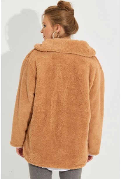 Kadın Camel Teddy Ceket Q980
