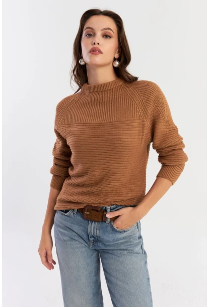 Kadın Camel Triko Kazak NUV39