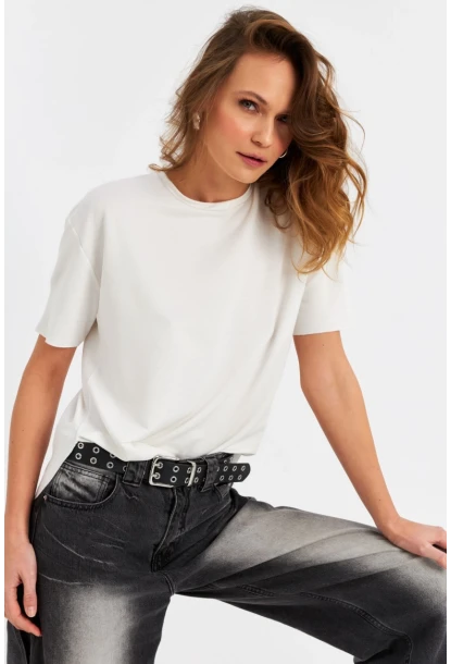 Kadın Ekru Basic Bluz RSP863