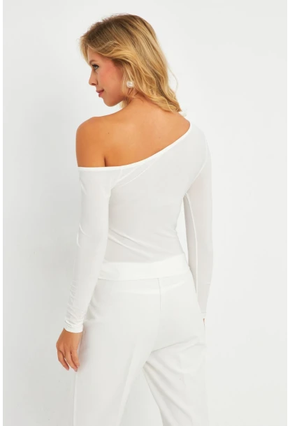 Kadın Ekru Büzgülü Bluz GÇ188