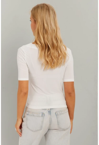 Kadın Ekru Büzgülü Bluz YZ623