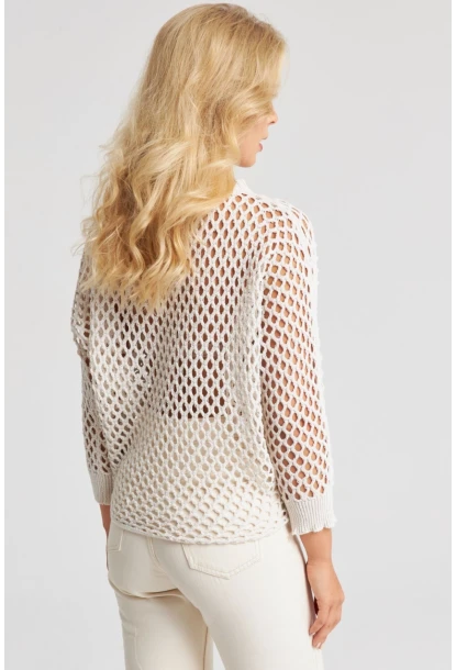 Kadın Ekru Triko File Bluz YV216