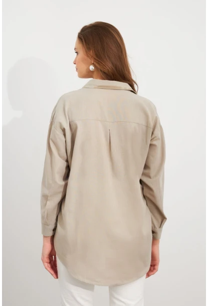 Kadın Gri Gömlek Q1100