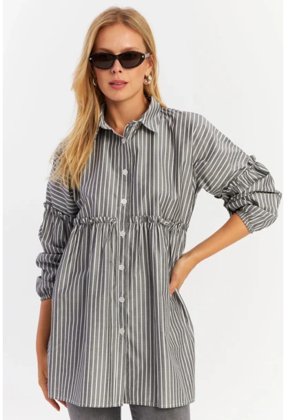 Kadın Gri Tunik Gömlek MASF12