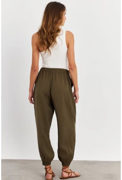 Kadın Haki Kubra Şalvar Pantolon GÇ900